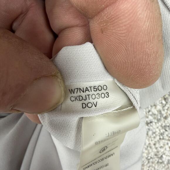 Calvin Klein Blouse Womens 1X Plus Gray V-Neck Roll Tab Sleeve Preppy Flowy - Picture 8 of 12